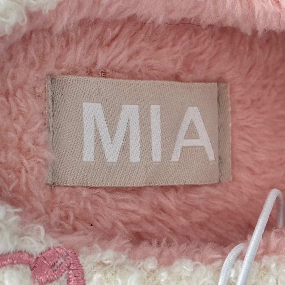 Mia Cozi Slipper Cream/Blush Pink Women Size 6 Faux Fur Slip On Lounge Warm - Picture 9 of 12